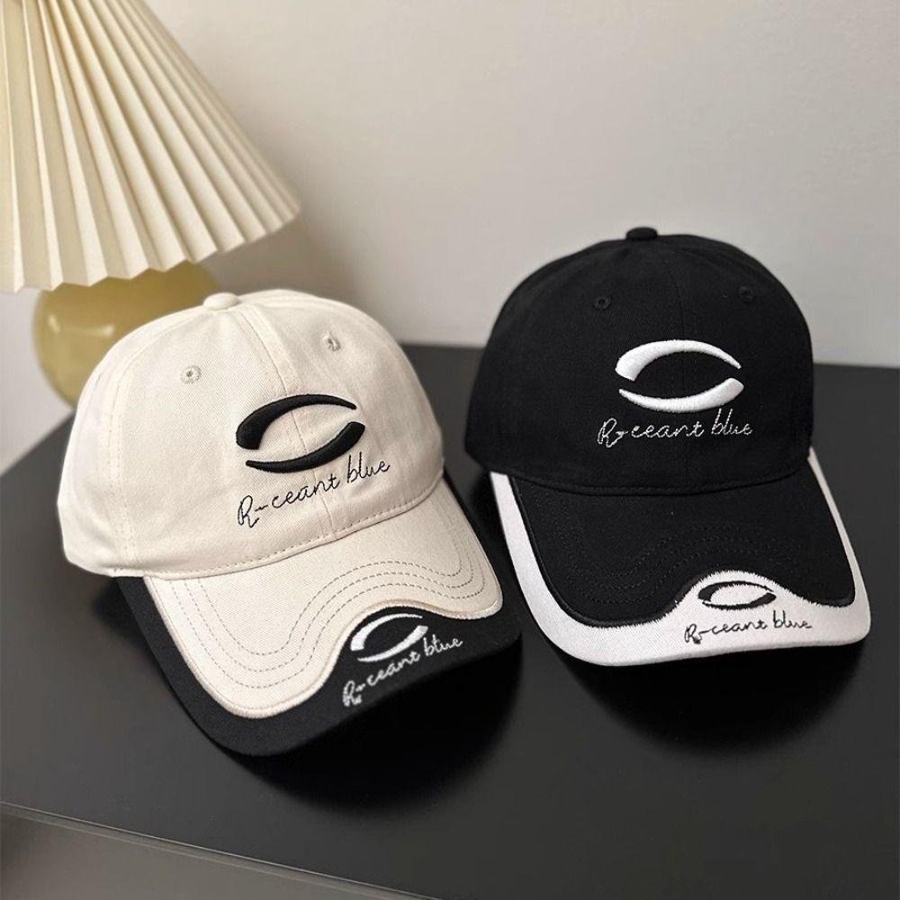 Embroidery Letter Peaked Cap Y2K Visors Snapback Cap Retro Vintage Baseball Cap Streetwear