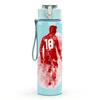 1PC Red Jersey Sport Player Portrait 750ml Color Plastic Sports Water Bottle Leakproof Flip Straw Lid Suitable for Sports Office Home Use