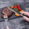 Western Steak Knife Damascus Pattern Stainless Steel Serrated Carving Knife Multi-functional Restaurant Tableware Chef's Knife