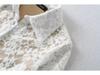 European Fashion Crochet Lace Lapel Bodysuit
