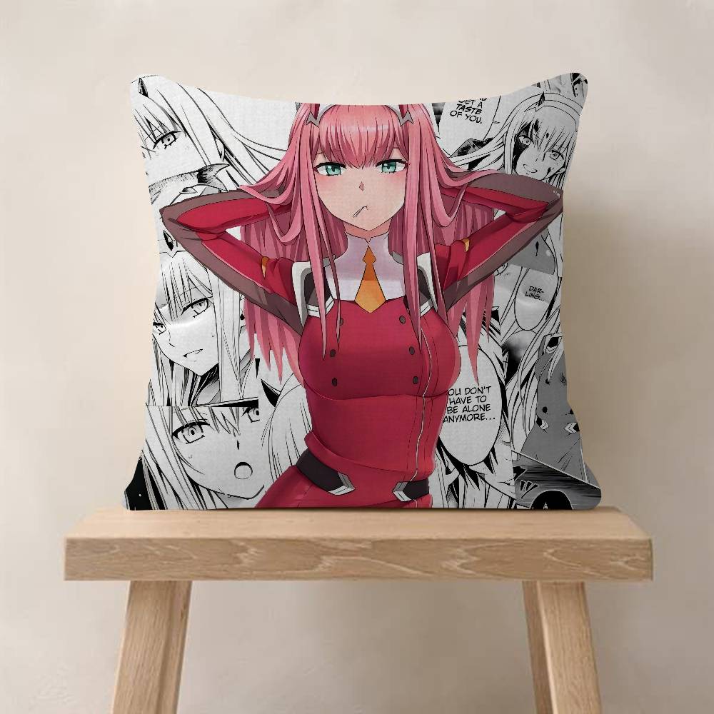 Anime DDarling In The Franxx Cushion Cover Car Throw Pillow Case For Sofa Car Christmas Gift