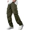 Men's Casual Cargo Pants Drawstring Multi-Pocket Tactical Trousers Outdoor Hiking Jogging Sports Pants