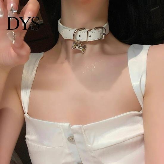 Bequeme Kurze Halskette Damen Choker Knochen Anhänger Mehrere Löcher Verstellbare Länge Metallschnalle Kunstleder Faux