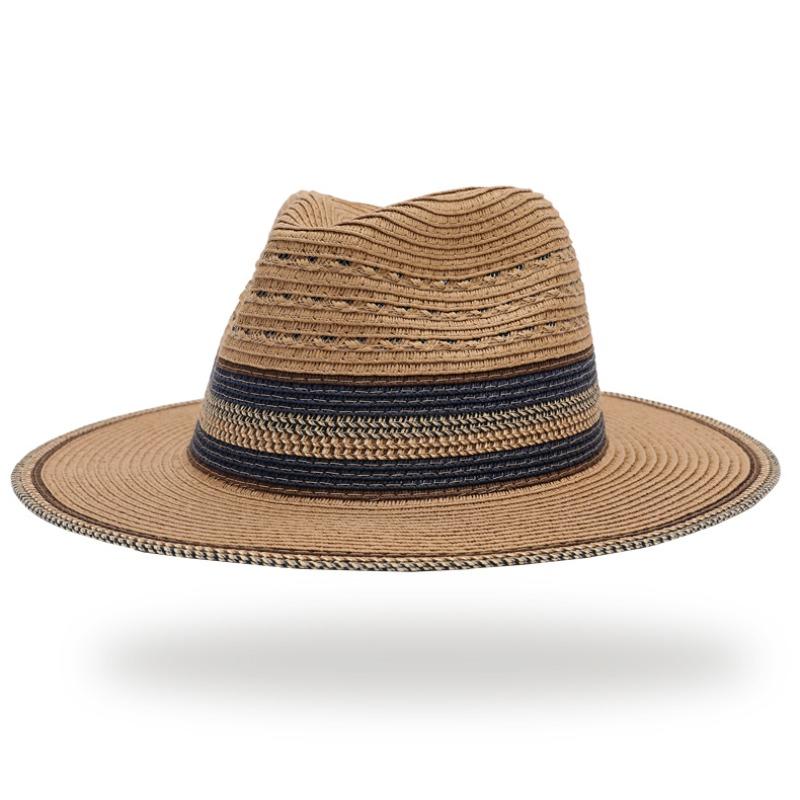 Meimeier Men's and women's beach sun protection straw hat, sunshade beach hat, outdoor woven jazz hat, sun protection hat