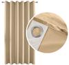 90% Thick Velvet Blackout Curtain On Rings With Eyelets, Beige 140X250