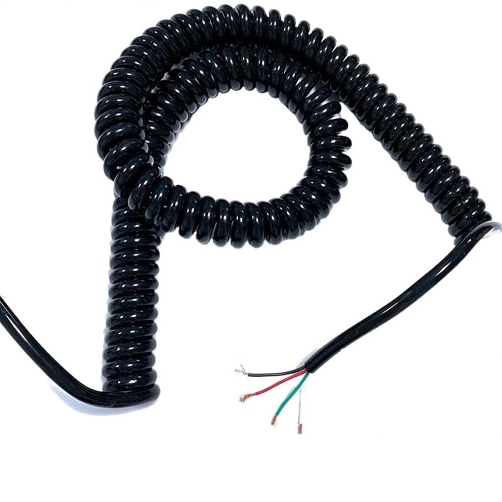 Spring Sprial Black Spring Cable 3 Core 22AWG Spring Spiral Cable Stretch 1 Meter To 15 Meters Telescopic Wire Retractable Coil (Size : Stretch 2