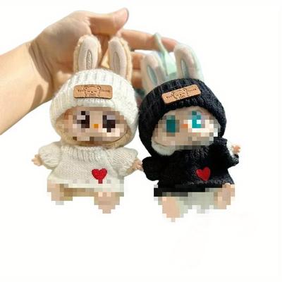 Fashion Clothes Set for Doll(NO Doll), Handcrafted Crochet, Cute Clothes, Hat, DIY Stylish Fun Labubu Clothes Accessories for Daughter Birthdays,