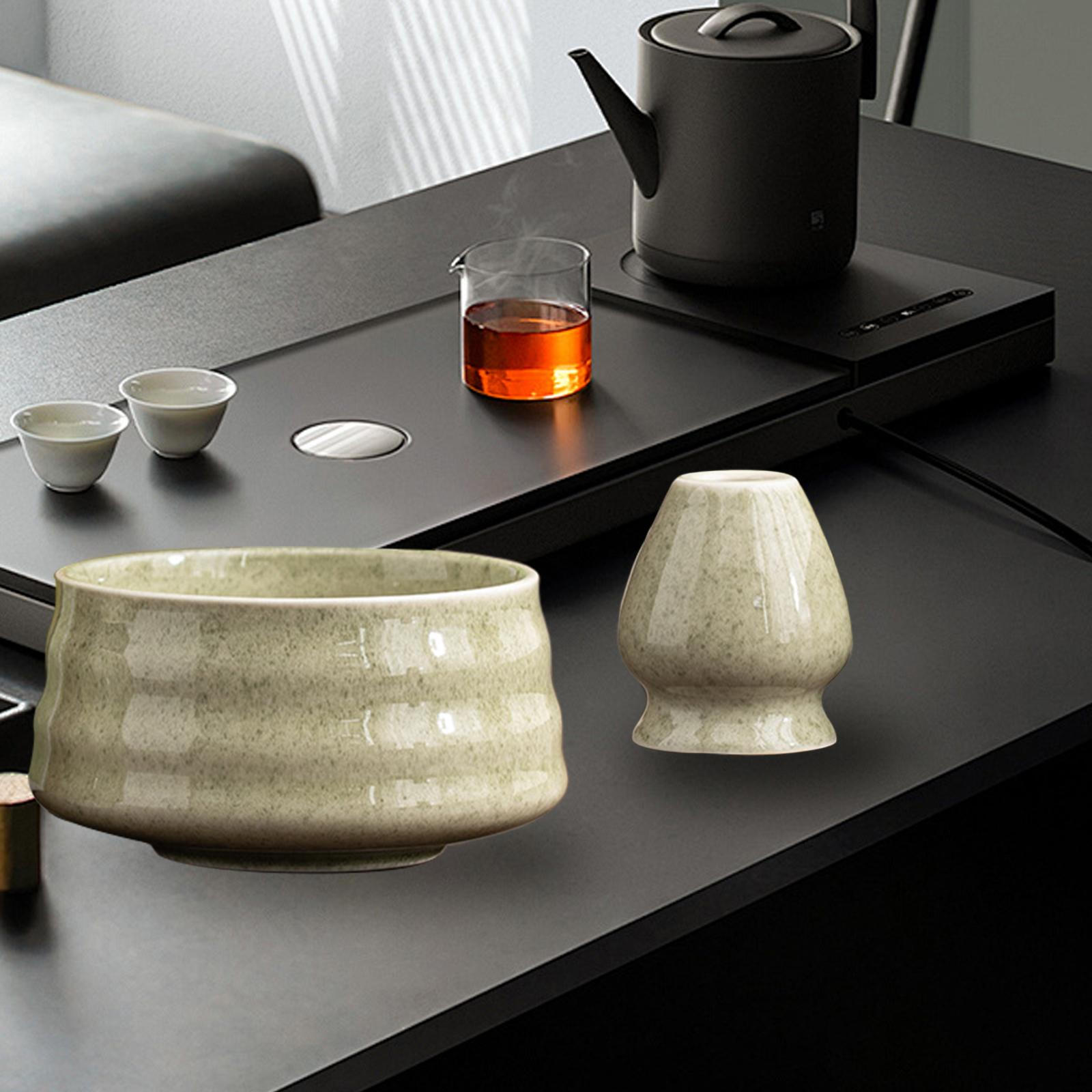 

Ceramic Matcha Bowl and Whisk Holder, Set, Porcelain Bowl, Gift for светло-зеленый