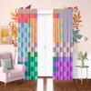 Colorful Checkerboard Environmental Polyester Printed Curtain Limited Time Special Gift Combination Made Of