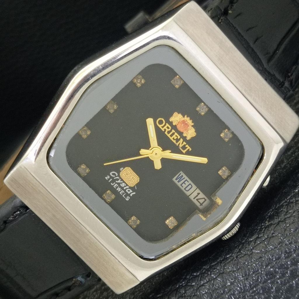 ORIENT CRYSTAL AUTOMATIC JAPAN 46943 МУЖСКИЕ ВИНТАЖНЫЕ ЧАСЫ С ОРИГИНАЛЬНЫМ ЦИФЕРБЛАТОМ a703363-1