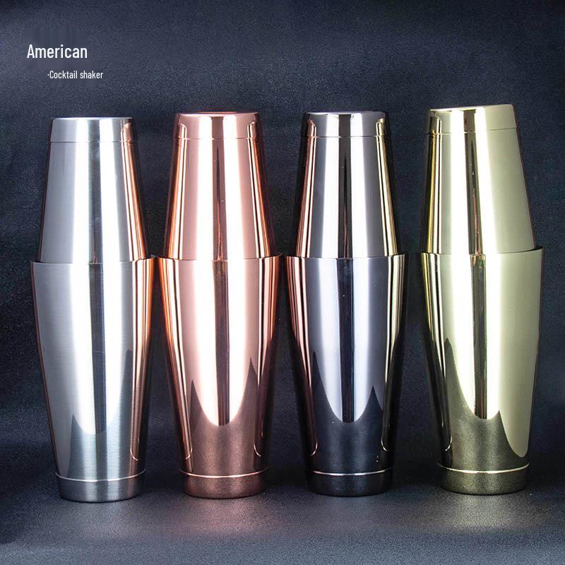 American-Style 304 Stainless Steel Boston Cocktail Shaker with Base
