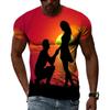 Summer Fashion New Romance Pattern 3D Printed Men's T-Shirt Street Fashion Harajuku Crew Neck Short Sleeve