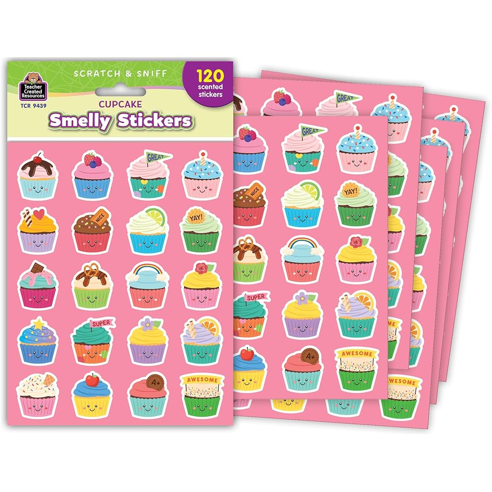 Teacher Created Resources Cupcake Smelly Sticker TCR9439 Fun Scented Stickers for Kids Classroom Rewards