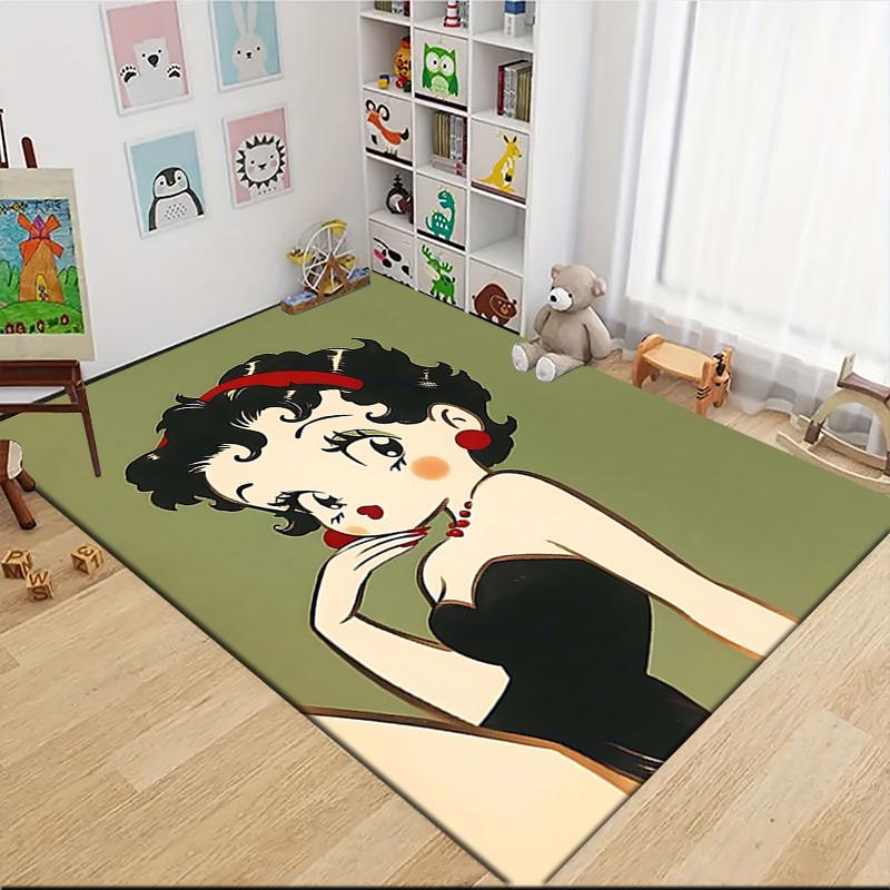 1Pc Betty Boop Dress Carpet Rug Customizable Soft Washable Antislip Home Living Room Sofa Mats Personalized Rug 09176