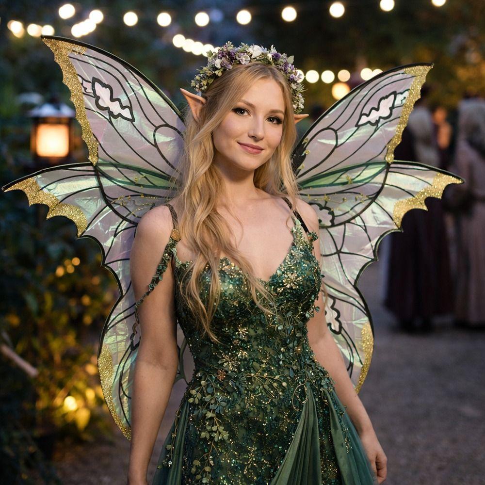 Fantasy Sparkling Fairy Wings Two-color Colorful Angel Wings Flower Butterfly Costume Wings for Women Girls