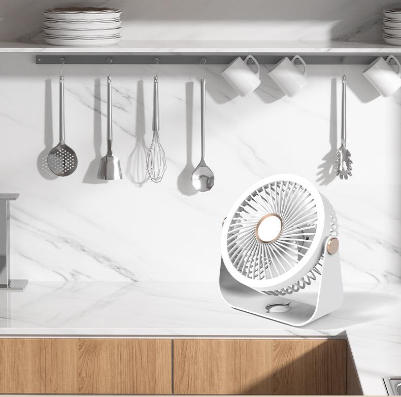 2026 Portable USB Charging Clip-on Desktop Fan with Light for Dorm Use