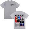 Rap Singer Maka Aura Tour Album Tshirt 2026 Summer Mens Womens Fashion Retro Street Casual Cotton Short Sleeved Street Wear