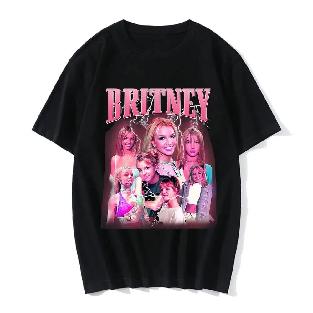 

90s Singer Britney Spears Print T-Shirts Men Women Short Sleeve Hip Hop T Shirt Summer Harajuku Tees Tops Women Clothing 4XL