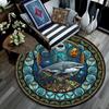 Ocean Treasures Panel Round Area Rug Under Office Chairs Bedroom Living Room Home Decor