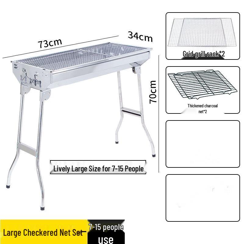 Suli Portable Folding Stainless Steel BBQ Grill