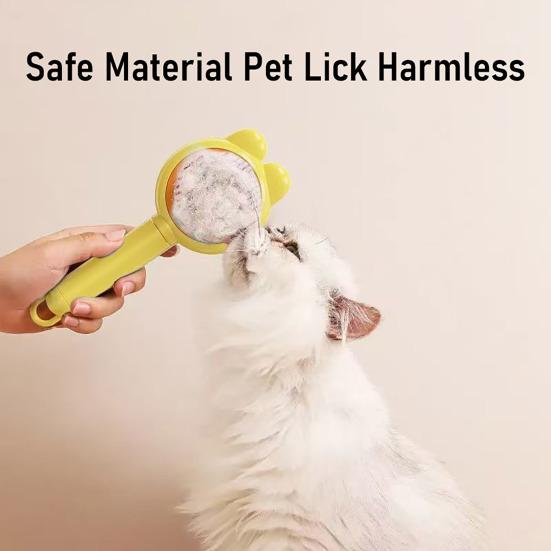 Cat Hair Brush Self Cleaning Dog Slicker Brush for Grooming And Shedding Cute Pet Hair Remover Tool with Release Button for Cats Dogs Rabbits