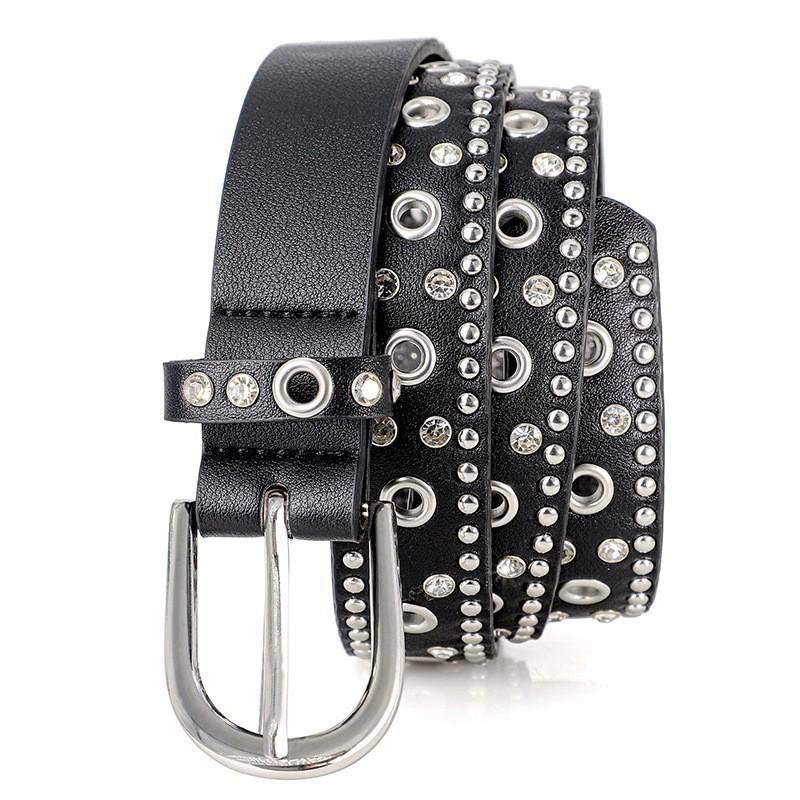 Trend Rivet Belt Heavy Metal Belt Men Women Punk Nightclub Rock Style Jeans Waist Belt Y2K Belt Fashion Decoration Women's Belts