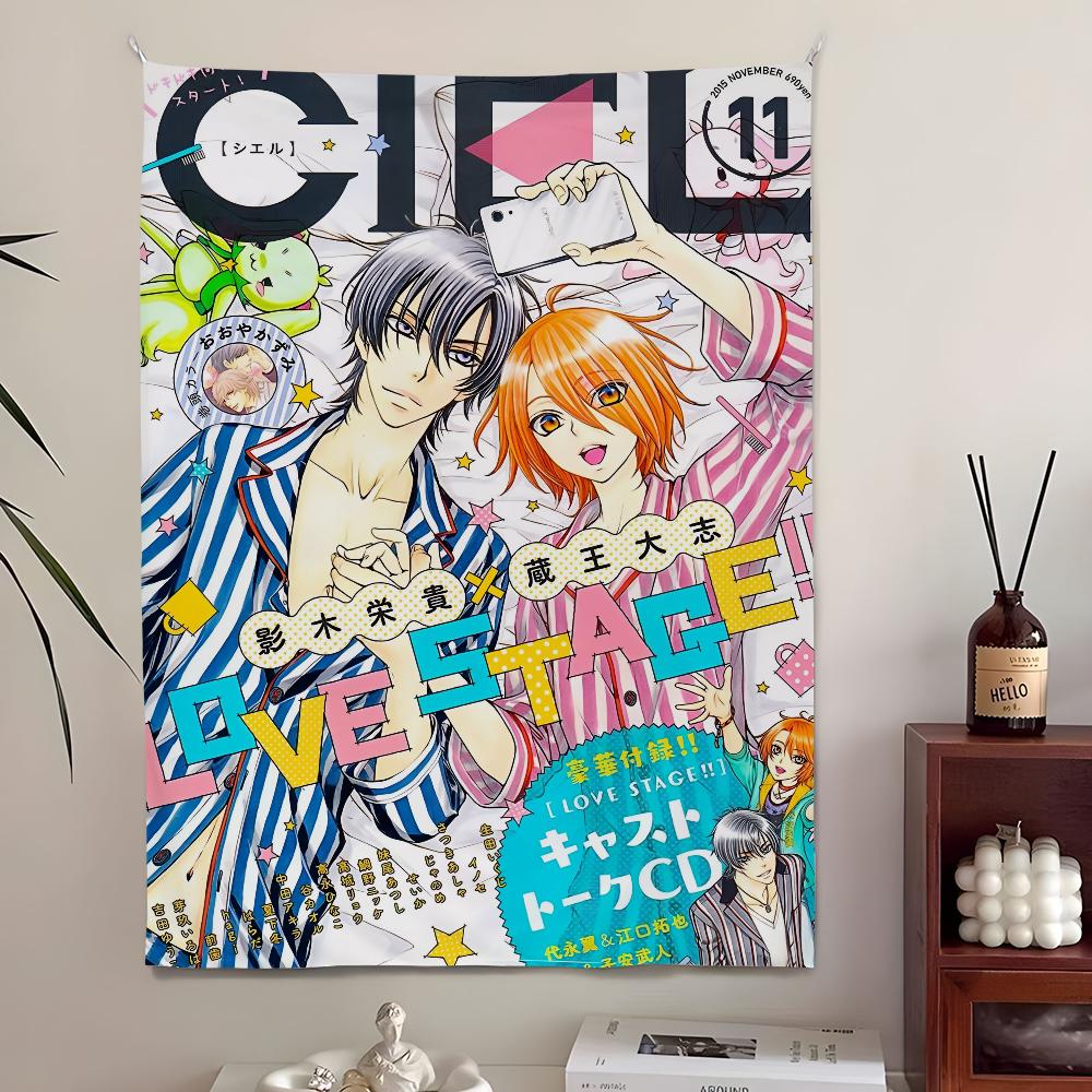 Love Stage BL Anime Wall Tapestry Izumi Sena Ryoma Ichijo Scene Wall Hanging for Yaoi Manga Fans Bedroom Dorm Decor