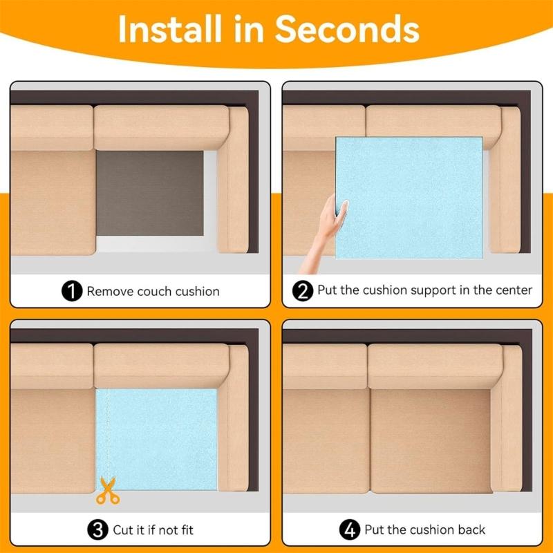 Foam Cushion Support Insert Fixes Sagging Sofa Seats Curved Structure Enhances Comfort Without Installation