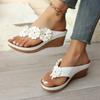 Summer Hawaiian Floral Rome Scan Wedge Beach Shoes 2025 New Slipers Women Low Rubber Flip Flops Platform Sabot Ladies' Slippers