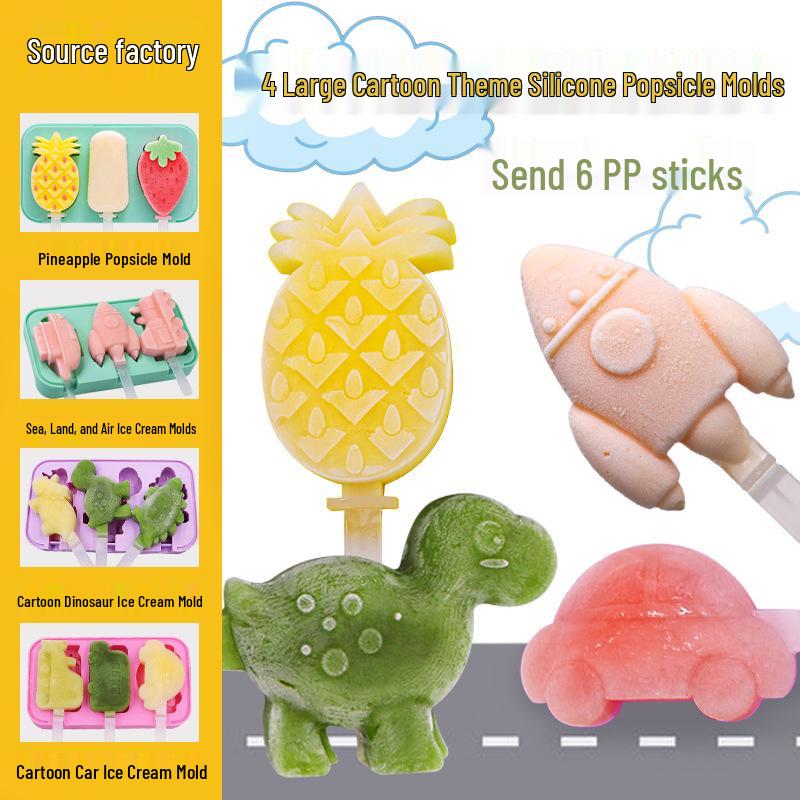 Silicone Cartoon Popsicle & Ice Cream Molds Set