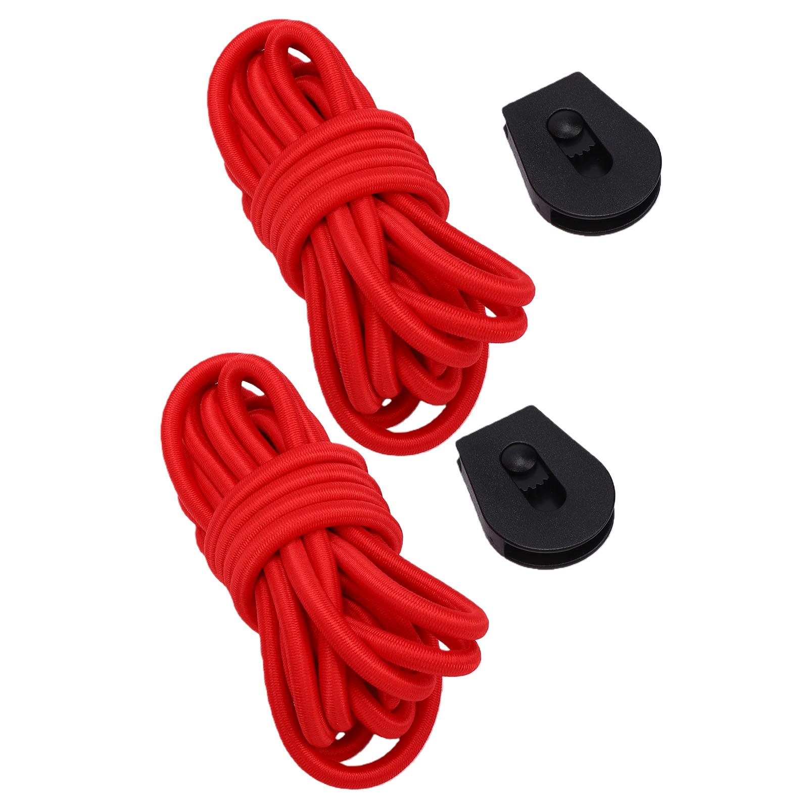 2 stuks Elastische Bungee Koorden Kajak Stretch Touw met Antislip Gesp voor Items Op Paddleboard 250cm Lengte 5mm Diameter