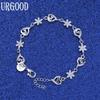 925 Sterling Silver Fashion Jewelry Heart Snowflake AAA Zircon Bracelet Gift