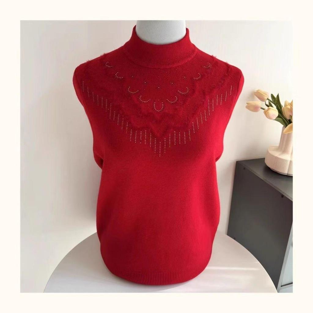 Dámský zimní svetr s polovičním vysokým límcem a silným fleecem - Módní volný střih