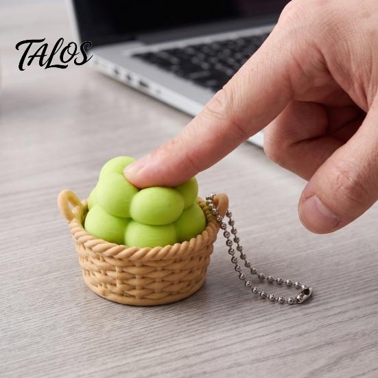 Unique Bag Decoration 3D Printed Fruit Fidget Clicker Toy with Mechanical Press, Stress Relief Keychain, Cute Vegetable Charms Sensory for Teens