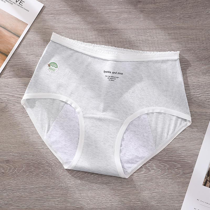 Lady Plus Size Cotton Period Extended Crotch Leakproof High Waist Triangle Briefs