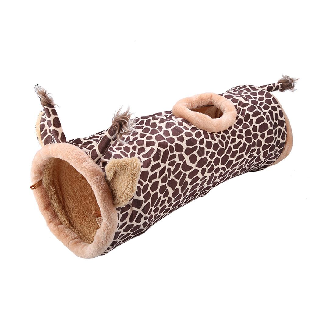 Safe Portable Folding Collapsible Fabric Tunnel Toy for Pet Cat Dog Rabbit(Giraffe)