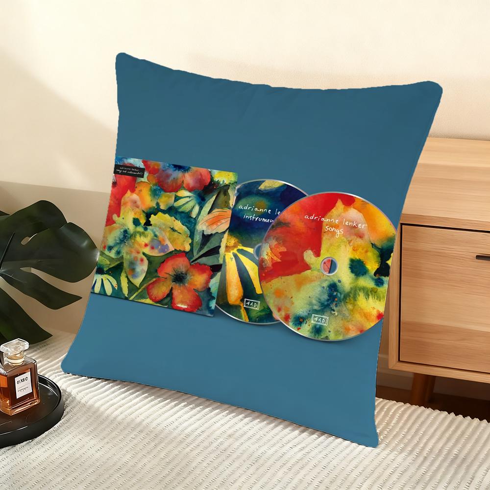 Cushion Cover Silky Short Plush Home Sofa Cushion Cover - Invisible Zipper Home Decoration Adrianne Lenker -Songs Album Art