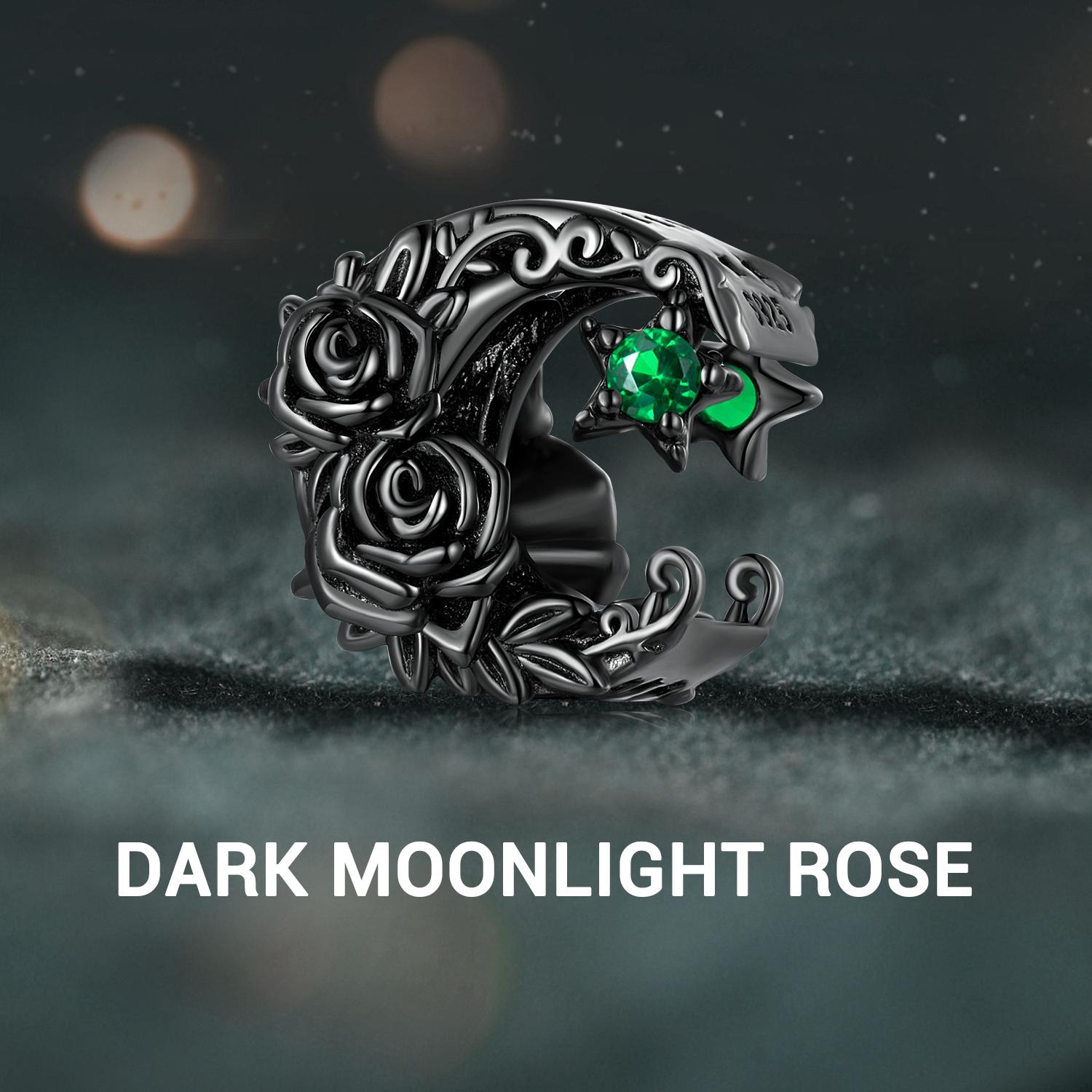 

WOSTU Стерлингового Серебра 925 Лунная Роза и Череп В форме сердца Роза и Буква А Подвески Бусины для Женщин DIY Оригинальный Браслет Ожерелье Модные Ювелирные Изделия D