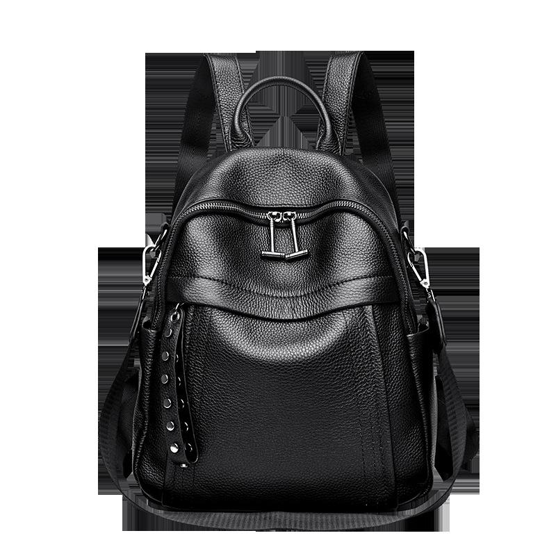 Leather women's bag first layer cowhide backpack new trendy fashion versatile large capacity backpack women