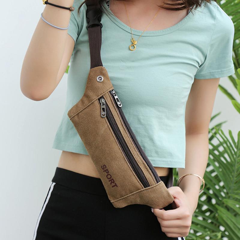 Canvas Fanny Waist Pack Male Waist Bags Belt Canvas Hip Bum Military Bag Pouch