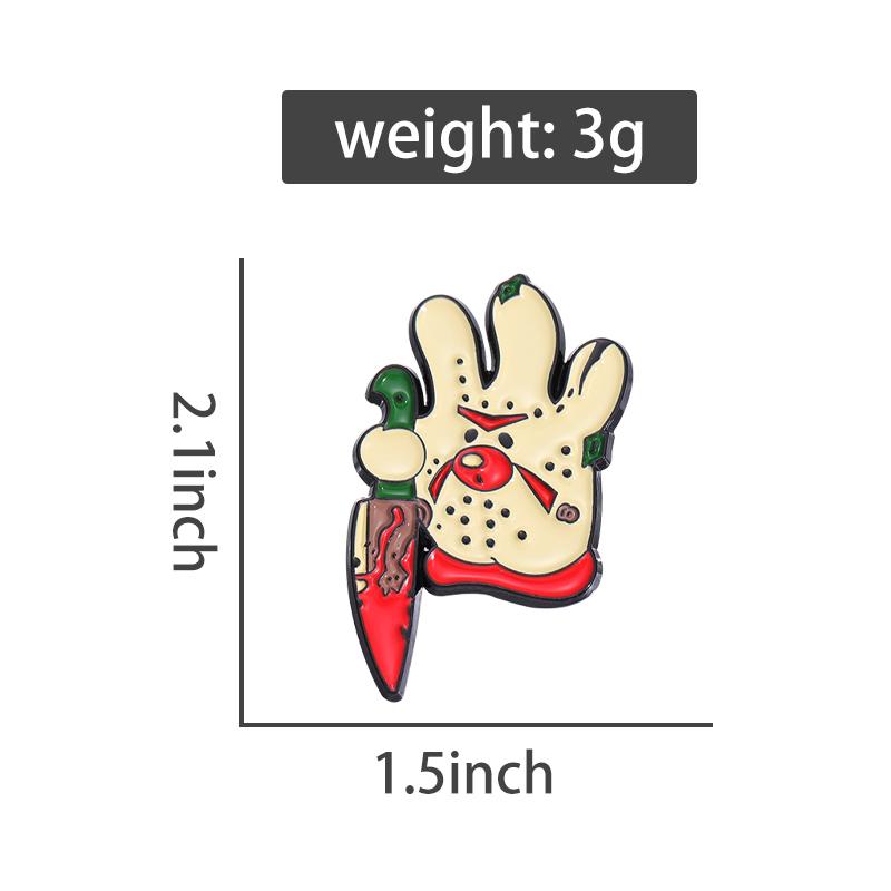 Horror Creative Palm Enamel Pins Custom Dagger Blood Brooches Lapel Badges Gothic Jewelry Gift for Friends