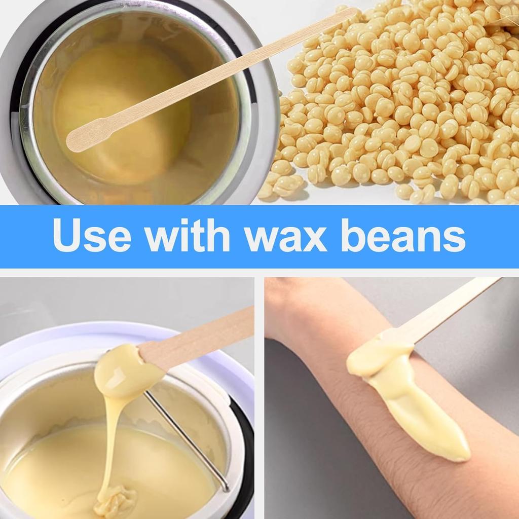 200 Pcs Wax Sticks, Wooden Waxing Sticks, Wax Strips, Eyebrow Wax Sticks, Small Waxing Applicator Sticks for Hair Removal, Facial, Smooth Skin (200