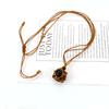 Hand-Woven Natural Stone Crystal Rough Stone Mesh Pocket Adjustable Necklace Pendant N707