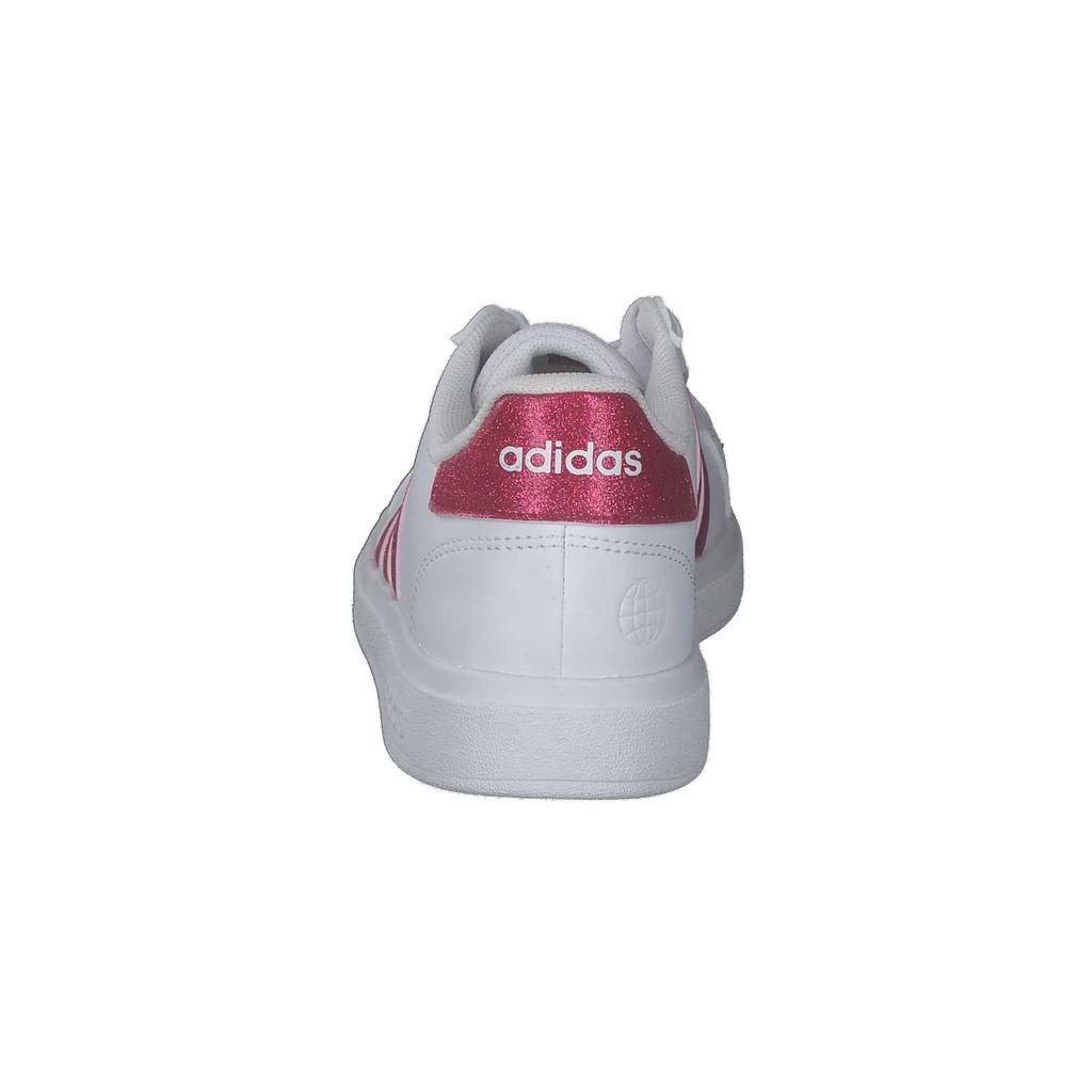 Adidas Grand Court Lifestyle Tennis Sneakers LKK25 Footwear Real White Size Cm Lace-Up Kids, White/Team Magenta/Footwear (GY4764), 19.0