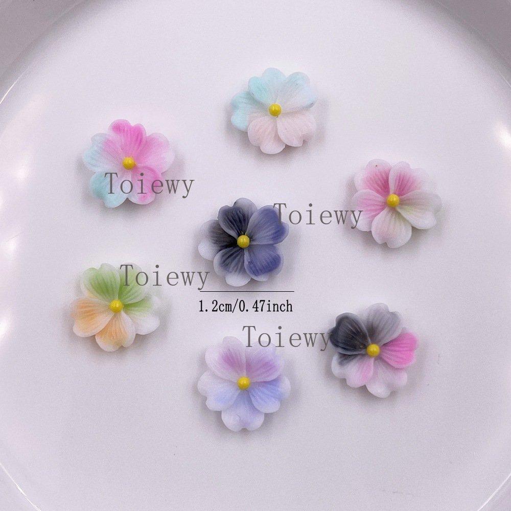 50Pcs Resin Kawaii Colorful 12mm Flower Flat Back Stone Gem DIY Wedding Scrapbook Christmas Art Decor Jewelry Crafts Accessories