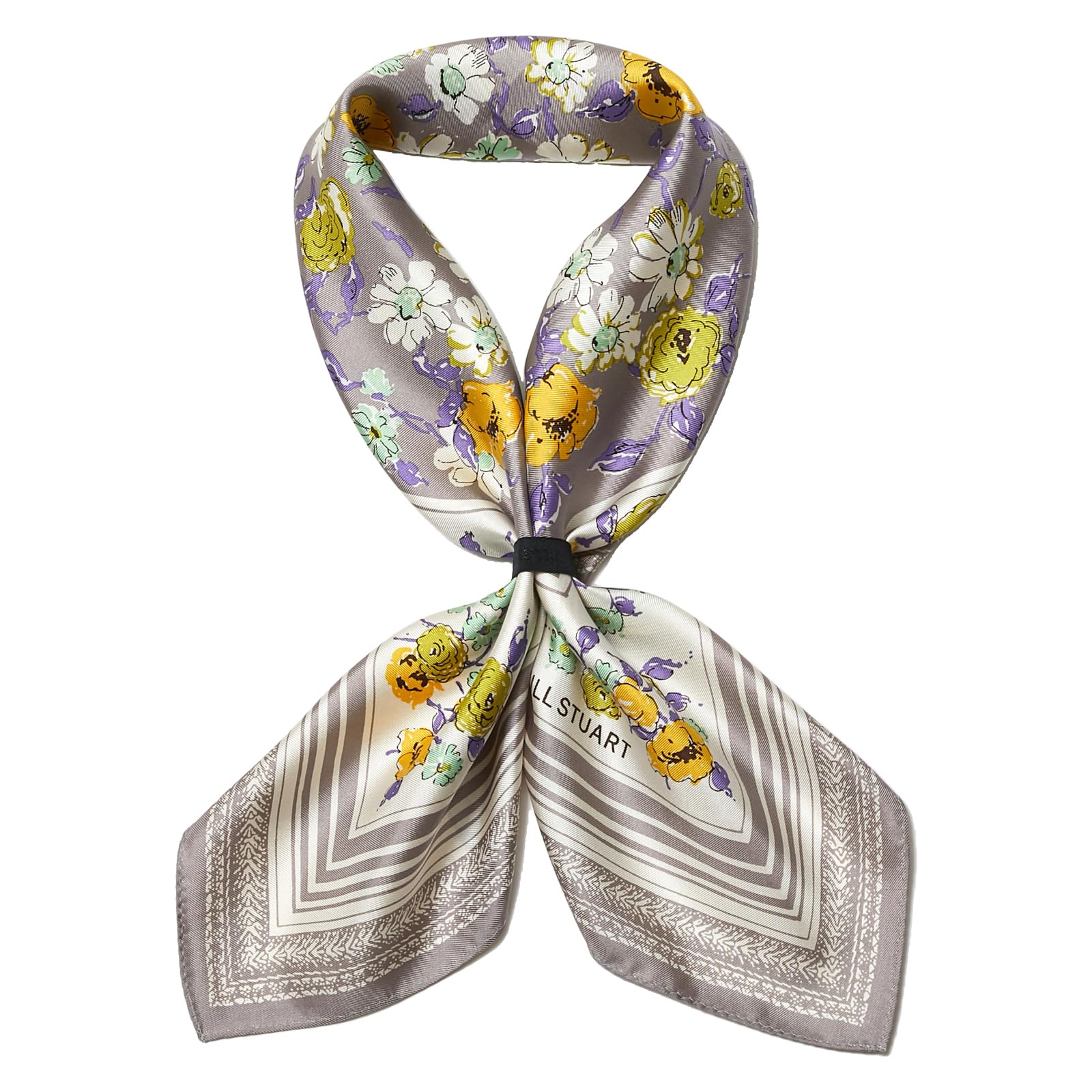 

JILL STUART Silk Print Petite Scarf 60108011, Women s Floral Print, Gray, Approx. 58cm W x 58cm H