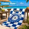Custom Name Beach Towel FC Orenburg Emblem Microfiber Beach Towel, Lightweight for Summer Travel, Swimming Pool Fan Birthday Gift