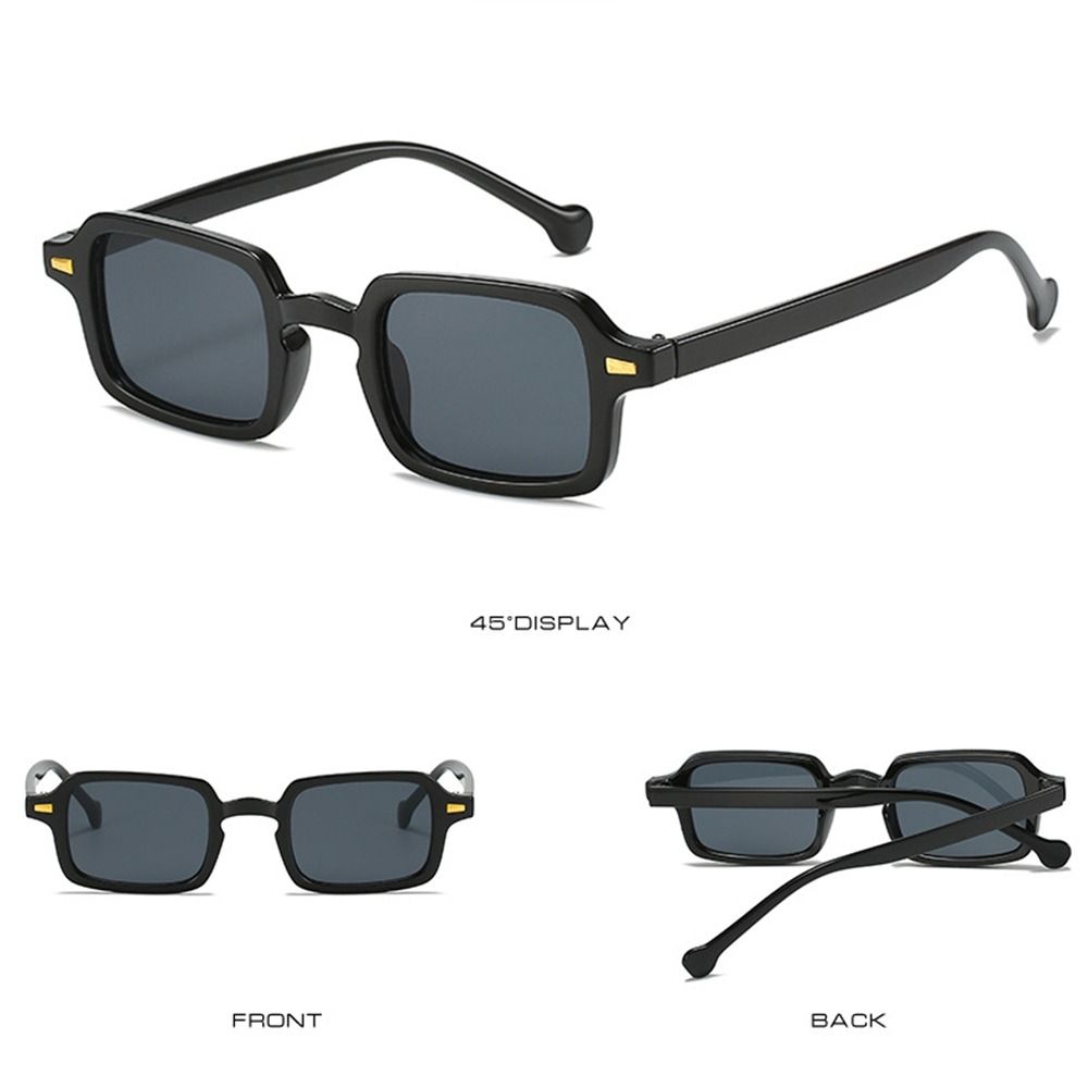 Retro UV400 Gradient Men Sun Glasses Square Sunglasses Rivets Decoration Women Shades