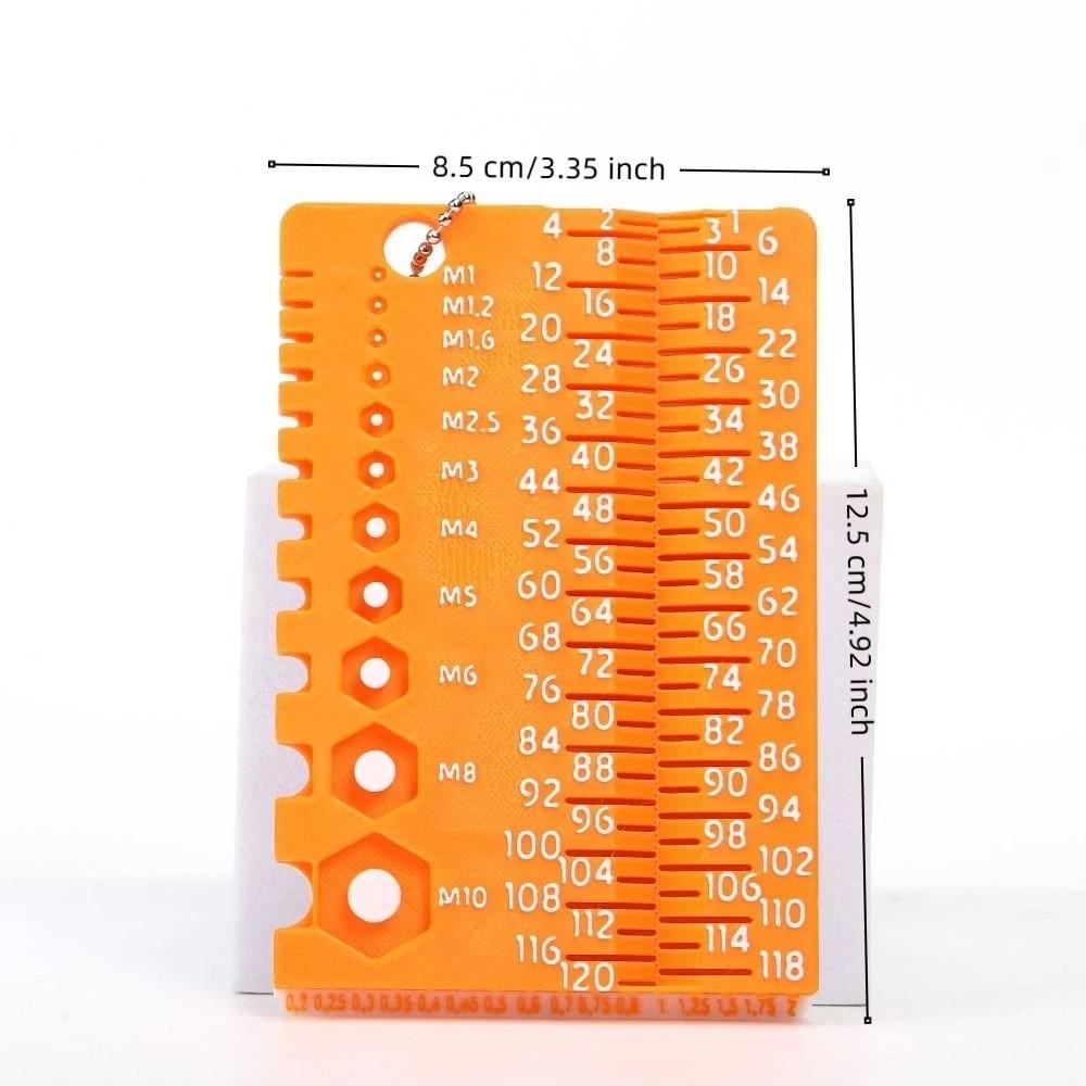 Portable Screw Measuring Tool Easy Use Precision Thread Checker Durable Multifunctional Drill Bit Gauge Workshop Use