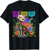 Funny Sugar Skull Calavera Cat Dia De Muertos Halloween Day Men Women T-Shirt